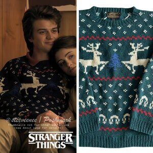 Vintage Eddie Bauer Reindeer Sweater ASO Steve Harrington Stranger Things
